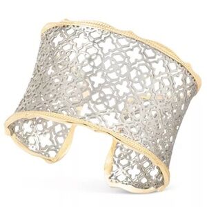 Kendra Scott Two-Tone Filigree Cuff Bracelet in Silver and Gold